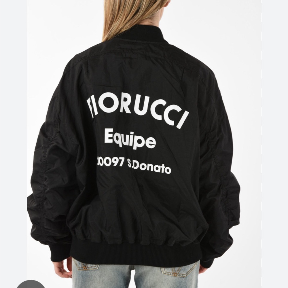 Awesome Fiorucci Women's Black Lou Bomber Jacket - Sz M